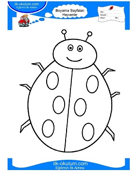 Çocuklar İçin Uğur Böceği Boyama Sayfaları 